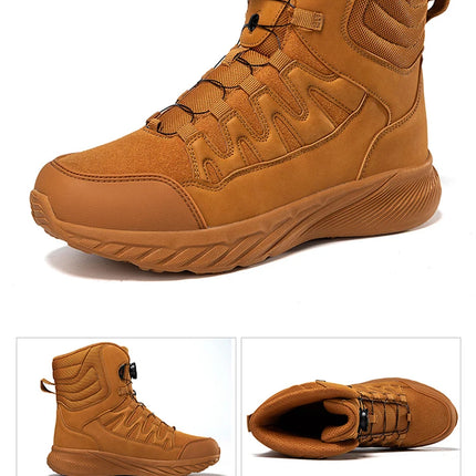 Large Outdoor Training Boots Men's Mountaineering Hiking Boots High Top Rotating Buckle Fashion Camouflage Sports Shoes-KarWorkwear