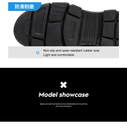 Work Shoes Hollow Breathable Steel Toe Boots Lightweight Safety Work Shoes Anti-slippery For Men Women Male Work Sneaker