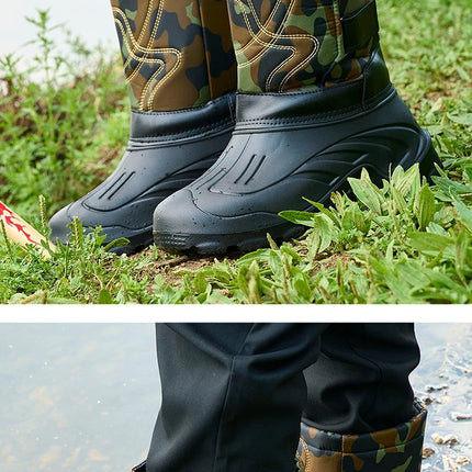 Work Boots for Men Waterproof 2025 Spring New Non-slip Fishing Boots Comfortable Farm Men Boots Winter Plus Cotton Rain Boots