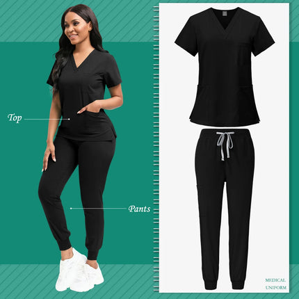 Cleaning Uniform for Women Nursing Scrub Top Pants Medical Suit Pediatric Nanny Work Wear Operating Room Surgical Gown Wholesale-KarWorkwear