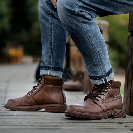 Leather Men Work Safety Shoes Anti-smashing Steel Toe Cap Working Boots Construction Indestructible Work Sneakers Men Shoes
