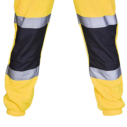 Mens Work Uniform Bottoms Safety Sweat Pants Striped Reflective Pants Loose Mens Jogging Trousers Joggers Patchwork Workwear