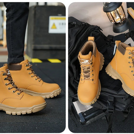 Men Protective Boots Steel Toe Shoes Anti-smash Anti-puncture Work Boots Safety Shoes Indestructible Winter Boots Waterproof-KarWorkwear