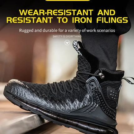 Plus Size 50 Fashion Safety Working Boots For Men High Quality Indestructible Construction Anti Smashing Shoes Sneakers Footwear-KarWorkwear