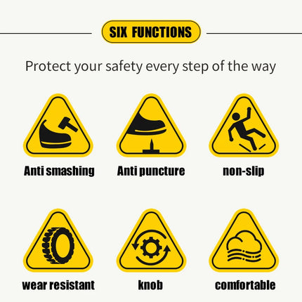 Men's Steel Head Safety Shoes Puncture And Smash Resistant Lightweight Sole Breathable Upper for Outdoor Workshop Work Shoes