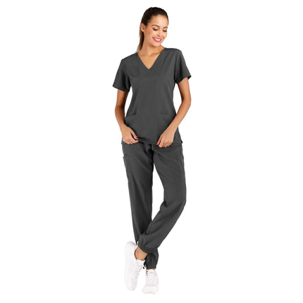 Anti-Wrinkle Soft Premium Fabric Polyester Rayon Spandex Washable Nursing Scrub Set for Womens Nursing Scrub Uniforms-KarWorkwear