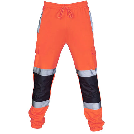 Men Sports Pants With Reflective Strips Road Work High Visibility Overalls Casual Pocket Trouser Workshop Uniforms Casual Pants
