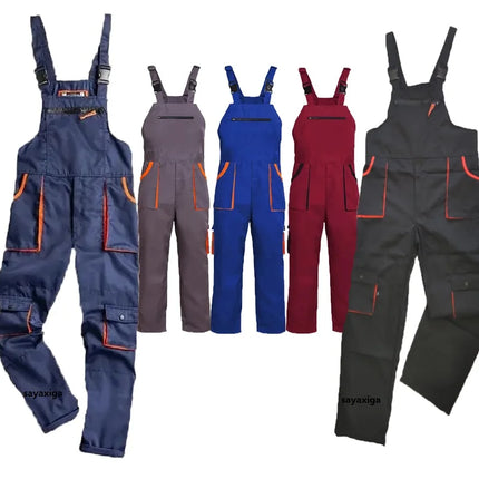 Bib Overalls Mens Women Work Clothing Plus Size Protective Coveralls Strap Jumpsuit Multi Pockets Uniform Sleeveless Cargo Pants-KarWorkwear