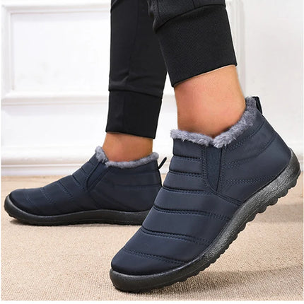 Men's Boots Slip On Winter Shoes For Men Ankle Boots Winter Booties For Men Fur Shoes Waterproof Snow Boots Warm Casual Botas