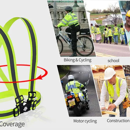 Reflective Safety Vests Lightweight Adjustable Elastic Vest Jacket Hi Vis Reflective Strips for Traffic Control Running Cycling