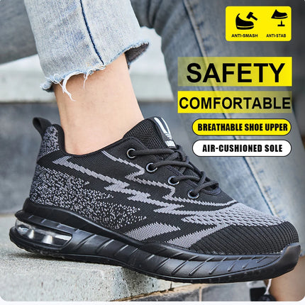 Women's Safety Shoes Steel Toe Anti-Smashing And Anti-Stabbing Breathable Lightweight Work Boots Four Seasons Women's Work Shoes