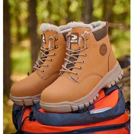 Latest 2024 Fashion Winter Warm Men's Work Safety Boots Waterproof Rugged Steel Toe Shoes Sneakers Safety Protection Coldproof
