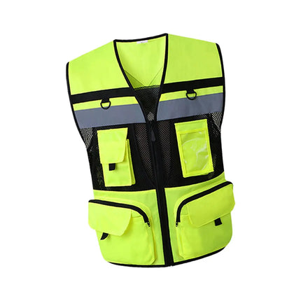 Reflective Vest with Pockets Comfortable for Parking Attendants Yellow L