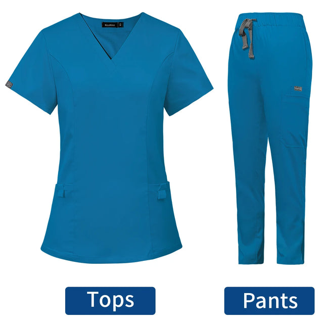 Short Sleeved Hospital Doctor Uniforms Spa Uniforms Dental Clinic Medical Scrubs Suits Pet Grooming Veterinary Nurse Accessories-KarWorkwear