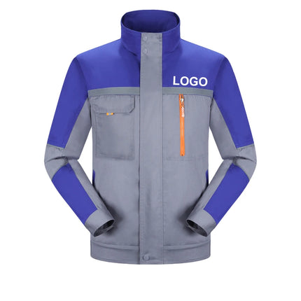 Mens Factory Work Shirt Uniform Long Sleeve Turn-Down Collar Workwear Motor Mechanic Repair Workshop Two-pocket T-shirts Tops-KarWorkwear