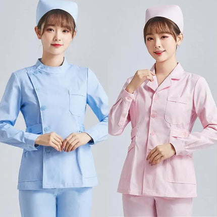 White Short Sleeve scrubs uniforms women Pet Grooming Clinic Nursing Clothes Workwear Nurse Scrub Work Pink Medical Uniform-KarWorkwear