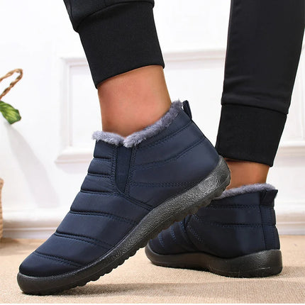 Men's Boots Slip On Winter Shoes For Men Ankle Boots Winter Booties For Men Fur Shoes Waterproof Snow Boots Warm Casual Botas