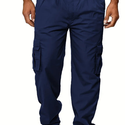 Men's Cargo Pants Sweatpants Outdoor Loose Straight Long Trousers Summer Casual Multi-Pocket Durable Workwear Male Trousers