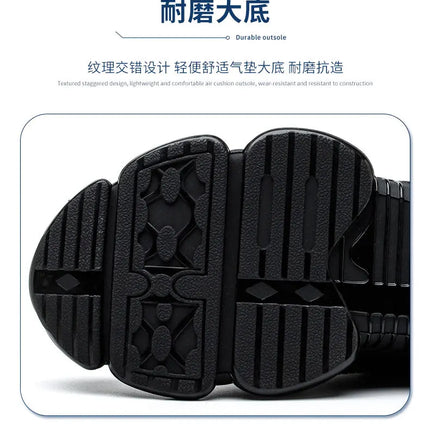 Rotating Button Men Safety Shoes Protective Sneakers Steel Toe Cap Anti-smash Work Shoes Fashion Indestructible Boots Security-KarWorkwear