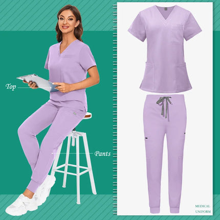 Spa Beauty Uniform Dental Scrub Unisex Nursing Sets Comfortable Work Clothes Hospital Surgical Uniform Clinical Nursing Uniforms-KarWorkwear