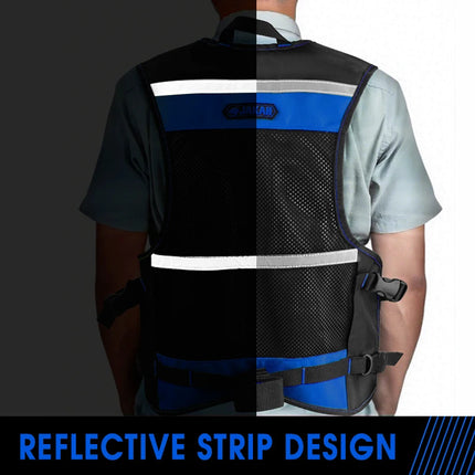Workwear Allround Work Tool Vest Safety Vest with Multi-pockets and Zipper Heavy Duty Tool Vest for Electricians