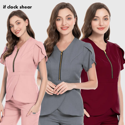 Health Nursing Tops Unisex Scrub Uniform Medical Surgical Blouse Women Scrub Tops Veterinary Work Clothes Hospital Costume Women-KarWorkwear
