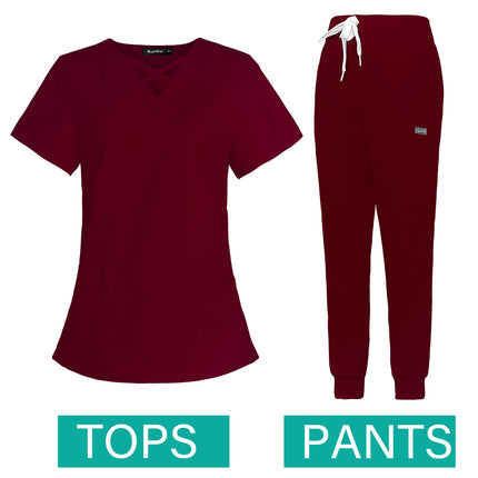 Beauty Salon Women Work Uniforms Plus Size Short-sleeved Health Services Suits Working Suits Summer Fashion Pet Scrubs Costume-KarWorkwear