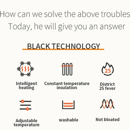 Male Intelligent Heating Workwear Jacket 2025 New USB Multi Control Fast Heating Coat Black Hooded Cotton Jacket Plus Size S-6XL