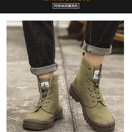 New Fashion High-top Mens Boots Outdoor Comfortable Mens Casual Boots Jungle Mountaineering Men Shoes Wide Bottom Platform Boots-KarWorkwear