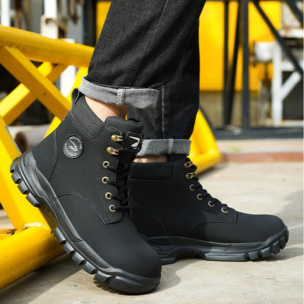 Men Protective Boots Steel Toe Shoes Anti-smash Anti-puncture Work Boots Safety Shoes Indestructible Winter Boots Waterproof-KarWorkwear