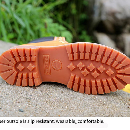 New Work Boots Men's Original Comfy Shoes Outdoor Hiking Leather Casual Shoes For Men Basic Boots Waterproof Yellow Boots