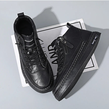 Men's boots four seasonal outdoor workwear boots male casual boots fashion soft sole comfortable leather sports boots men's shoe