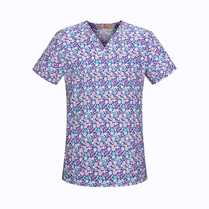 viaoli Cotton Cartoon print spa uniform beauty salon Pet shop uniform Fashion Slim Fit top scrub clothes women scrubs lab coat-KarWorkwear