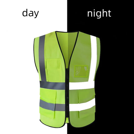Multi-pocket Reflective Safety Vest Traffic Vest Railway Coal Miners Uniform Breathable Racing Running Sports-KarWorkwear