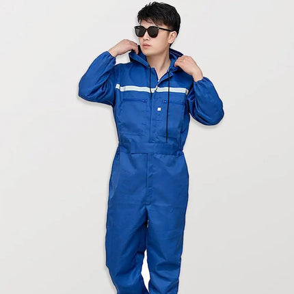 Men's Work Coveralls Safety Worker Clothing with Reflective Strips 5XL Uniforms Car Repair Overalls 100% Polyester-KarWorkwear