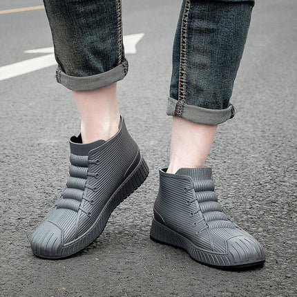 Men Women Short Tube Rain Boots Kitchen Anti-slip Rain Shoes Summer Ankle Outdoor Winter Car Washing Fishing Waterproof Shoes