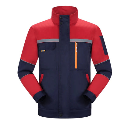 Mens Factory Work Shirt Uniform Long Sleeve Turn-Down Collar Workwear Motor Mechanic Repair Workshop Two-pocket T-shirts Tops-KarWorkwear