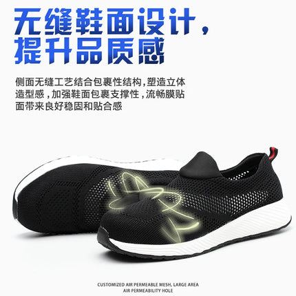 New 2022 Summer Breathable Men Casual Shoes Steel Toe Cap Indestructible Safety Working Shoes Outdoor Men Footwear-KarWorkwear