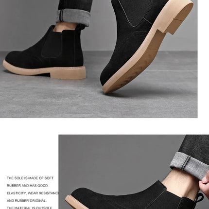 Men's Boots Stylish High Top Boots Are Versatile  Lightweight  Anti Slip  Wear-resistant  and  All Season Outdoor Work Shoes