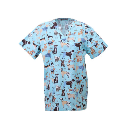 Pet Clinic Vet Work Uniforms Women Nurse Accessories Animal Printed Hospital Doctor Nursing T-Shirt Medical Scrubs Clothes Tops-KarWorkwear