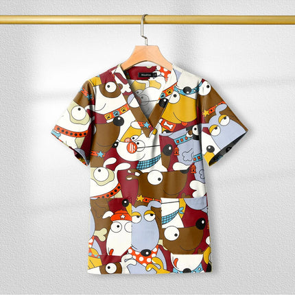 Short Sleeved Custom SPA Uniform Unisex Aesthetic Uniforms Printed Cotton Jacket Tops Fashion Surgical Gown Veterinary Work Wear-KarWorkwear