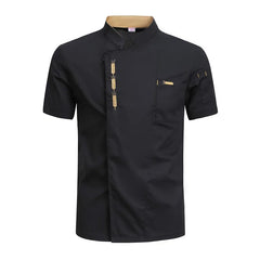 Cook Jacket Catering  Cooking White Shirt Restaurant Kitchen Chef T-shirt Baker Work Uniform Waiter Hotel Clothes Cafe Overalls-KarWorkwear