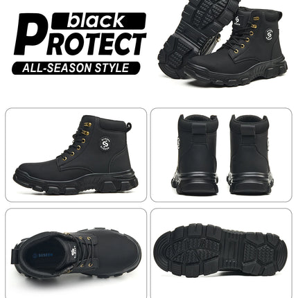 Men's Safety Shoes Anti-impact Steel Toe Puncture-resistant Kevlar Outdoor Construction Site Safety Boots Workshop Factory Work