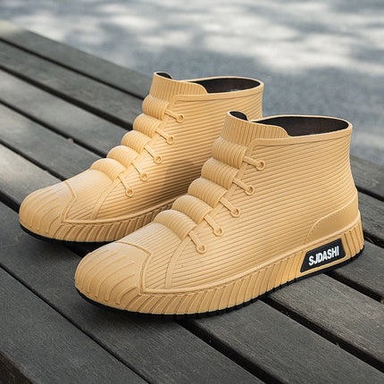 Men Women Short Tube Rain Boots Kitchen Anti-slip Rain Shoes Summer Ankle Outdoor Winter Car Washing Fishing Waterproof Shoes