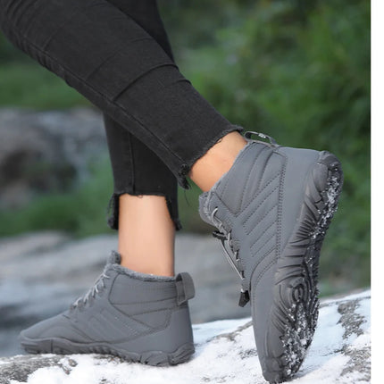 Snow Boots Men Winter Shoes Barefoot Ankle Boots 36-46 Couple Snow Shoes Outdoor Hiking Shoes Fur Warm Plush Boots