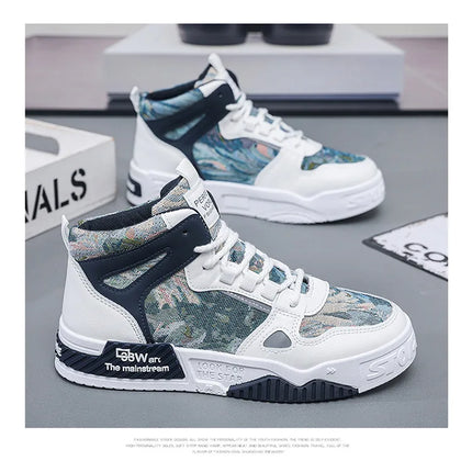 2023 Men Boots High Top Sneakers Casual Platform Leather Skateboard Fashion Designer Luxury Outdoor Sport Tennis Safety Loafers-KarWorkwear