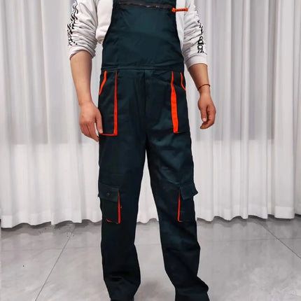 Bib Overalls Men's Work Clothes Plus Size Protective Coveralls Strap Jumpsuit Multi Pockets Uniform Work Dungarees Cargo Pants-KarWorkwear