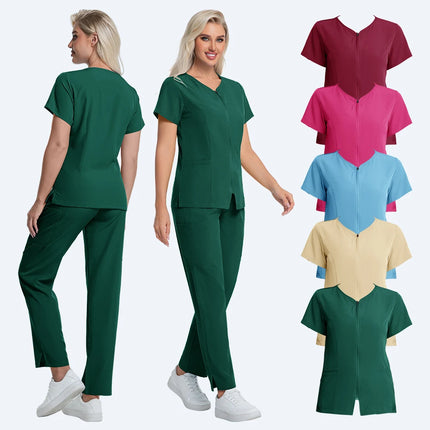Pharmacist Operating Room Scrub Nursing Set Doctor Solid Color Surgical Gown Breathable Scrub Medical Uniform Lab Nurse Overalls