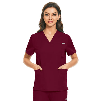 Hospital Overall Scrub Tops Women Dentist Working Uniform Nurse Scrub Uniformes Hospital Workwear Beauty Salon Pharmacy Clothes-KarWorkwear