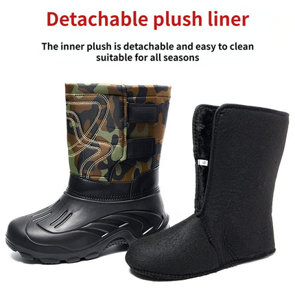 Work Boots for Men Waterproof 2025 Spring New Non-slip Fishing Boots Comfortable Farm Men Boots Winter Plus Cotton Rain Boots
